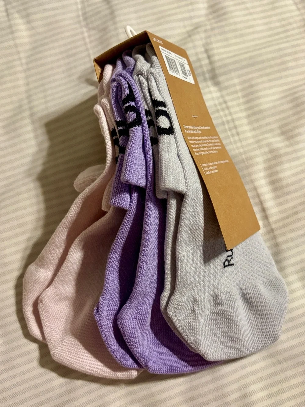 On Running Logo Sock Mid 3P in orchid bloom
